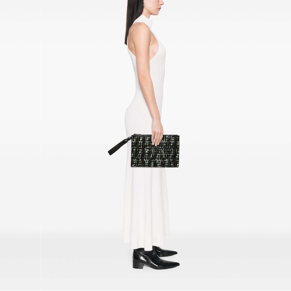 Pre-Loved Fendi FF 1974 Nylon Camouflage Clutch - Picture 7 of 7